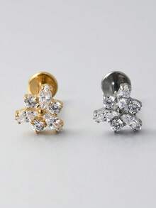 1 chiếc khuyên tai titan G23 đính đá Zirconia hình ngôi sao, khuyên môi, khuyên vành tai, khuyên sụn tai, khuyên tai hình lục giác, khuyên tai dạng vít. - Như thể hiện trong hình ảnh - Xem 6