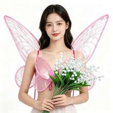 Lily Valley Fairy Wings Set, Transparent Green Butterfly Fairy Wings, Suitable For Women And Girls, Halloween Cosplay Costume Accessory, Theme Party Photography Prop, Princess Outfit Birthday Gift - Multicolor - View 8
