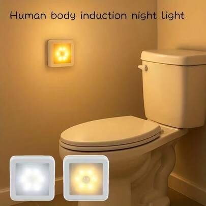 Đèn LED gắn tường cảm biến chuyển động, đèn ngủ thông minh cảm biến, tự động bật/tắt, sử dụng pin AAA, dễ lắp đặt, ánh sáng trắng ấm/trắng, thích hợp cho phòng ngủ, tủ, cầu thang, hành lang.