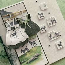 1件婴儿连衣裙、公主裙、金属切割模板、DIY切割模具、剪贴簿背景压花模板，适用于相册、贺卡制作 - 單件 - 查看 5