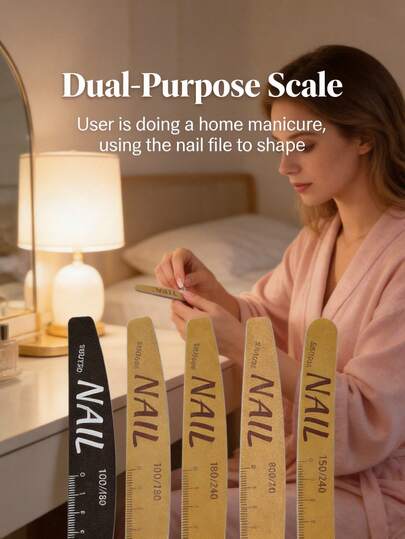 5-Piece Professional Double-Sided Nail File Polishing Block Set, 100/180 Grit Washable Sandpaper Sheets, Suitable For Manicure Tools For Artificial Nails, Gel Nails And Natural Nails, As Well As Nail Care Accessories For Home Nail Salons.