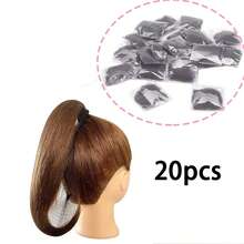 10/20 chiếc lưới tóc vô hình 20 inch đóng gói riêng lẻ, viền co giãn, thích hợp cho ngành dịch vụ thực phẩm, búi tóc, múa ba lê, nấu ăn, màu đen. - Xem 11