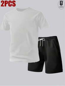 Vintage Washed  Series " World Cup" Theme Men'S Casual Suit, Is A Perfect Choice For Everyday Street, Casual And Versatile Style, Perfect Men'S Gift, Birthday Gift, Holiday Gift Brunch Outfits For Women Trajes De Mujer Casual Shorts For Men Conjunto Para Hombre - 白色 - 查看 2