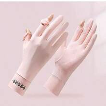 1pc/2pcs/4pcs Women's UPF50+ Ice Silk Sun Protection Gloves, UV Protection, Anti-Slip And Elastic, Touchscreen Compatible, Suitable For Driving And Outdoor Activities, 4 Colors Available, Practical Daily Wear, Exquisite Gift - one-size - View 19