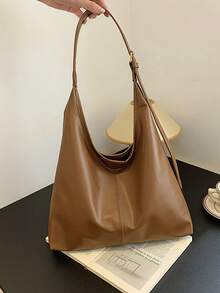 New Fashionable Large Tote Bag For Women, Shoulder Bag With High-Quality Design - Brown - View 9