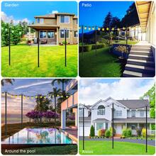 2Pack String Light Poles, 10FT Outdoor String Light Pole Black Forked Metal Light Pole Adjustable Outdoor Light Stand Assemble,Deck, Backyard, Garden, Wedding, Rustproof And Sturdy With Hooks(Not Including String Lights) - Black - View 3