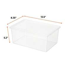 Superio - Caja de zapatos moderna para almacenamiento paquete de unidades .5 cuartos de galón/ litros organizador de caja de zapatos de plástico apilable .5 pulgadas de largo x. pulgadas - Transparente - Ver 3