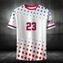 Personalized USA 2026 Soccer Jersey Set Red White Blue, Custom Name Number America Shirt, Patriotic Soccer Uniform Kit Men Women Youth - 成人T卹 - 查看 4
