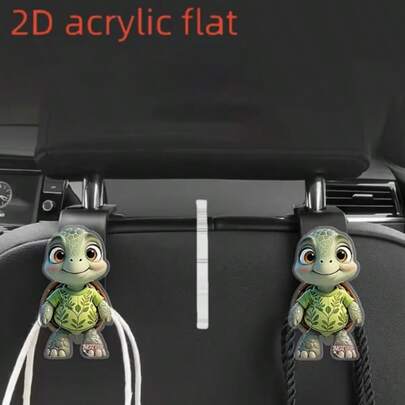 1/2/3pcs Cute Sea Turtle Car Seat Hook, Hidden Storage Hanger With Adorable Turtle Design, Durable Plastic Multi-Function Hook, Suitable For Car Seat Backrest And Headrest, Fits Most Vehicles, Sea Turtle Car Accessories, 2D