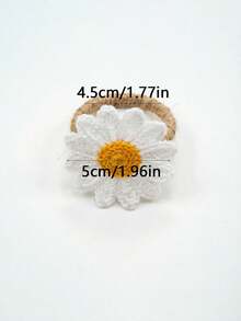 1/5/10pcs Handmade Artificial Daisy Napkin Rings, Woven Napkin Holder, Suitable For Dining Table, Wedding, Family Gathering (Sunflower) - White - View 8