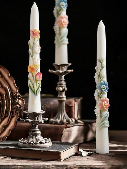 Khuôn silicon hình hoa tulip và hoa lan | Khuôn làm nến thơm và nến trụ DIY | Chịu nhiệt và dễ tháo khuôn | Dụng cụ thiết yếu cho nến trang trí nhà cửa thủ công | Thích hợp làm quà tặng ngày lễ và cho người đam mê DIY | Phụ kiện khuôn DIY thân thiện với người mới bắt đầu