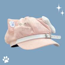 Japanese-Style Cat Ear Beret For Women, Anime Subculture, Sweet And Cool, Soft And Cute, Octagonal Hat, Otaku Style, - Khaki Beret - View 3