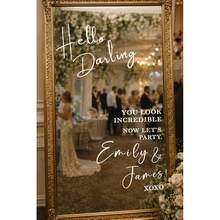 Customized Mirror Sticker Wedding Decor - Wedding Signage Decor DIY Wedding Stickers - Mirror Sticker "Welcome To The Wedding" - Customized Mirror Letter Sticker Decal - Just Married - Wedding Marriage Decor/Modern Wedding Welcome Sign/Personalized Newlyweds Name And Date/Mirror Sticker - Bridal Shower - Multicolor - View 5