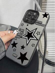 A Nova Série de Capas de Telefone Laser IMD Criativas e da Moda, Padrões de Impressão de Letras Estrela Y2K, Capas de Telefone Híbridas Clássicas com Resistência a Choques e Antiderrapante, Compatível com iPhone 17/17Air/17Pro/17ProMax, 16/16Plus/16ProMax, 15.14, 13, 12, 11 Série, Adequado para Galaxy S22, S23, S24, S25 PLUS ULTRA Série, Presente de Páscoa, Decoração de Natal/Halloween/Presente de Aniversário, Casal, Namorada, Namorado, Amigo ou Você Mesmo. - Preto - Visão 5