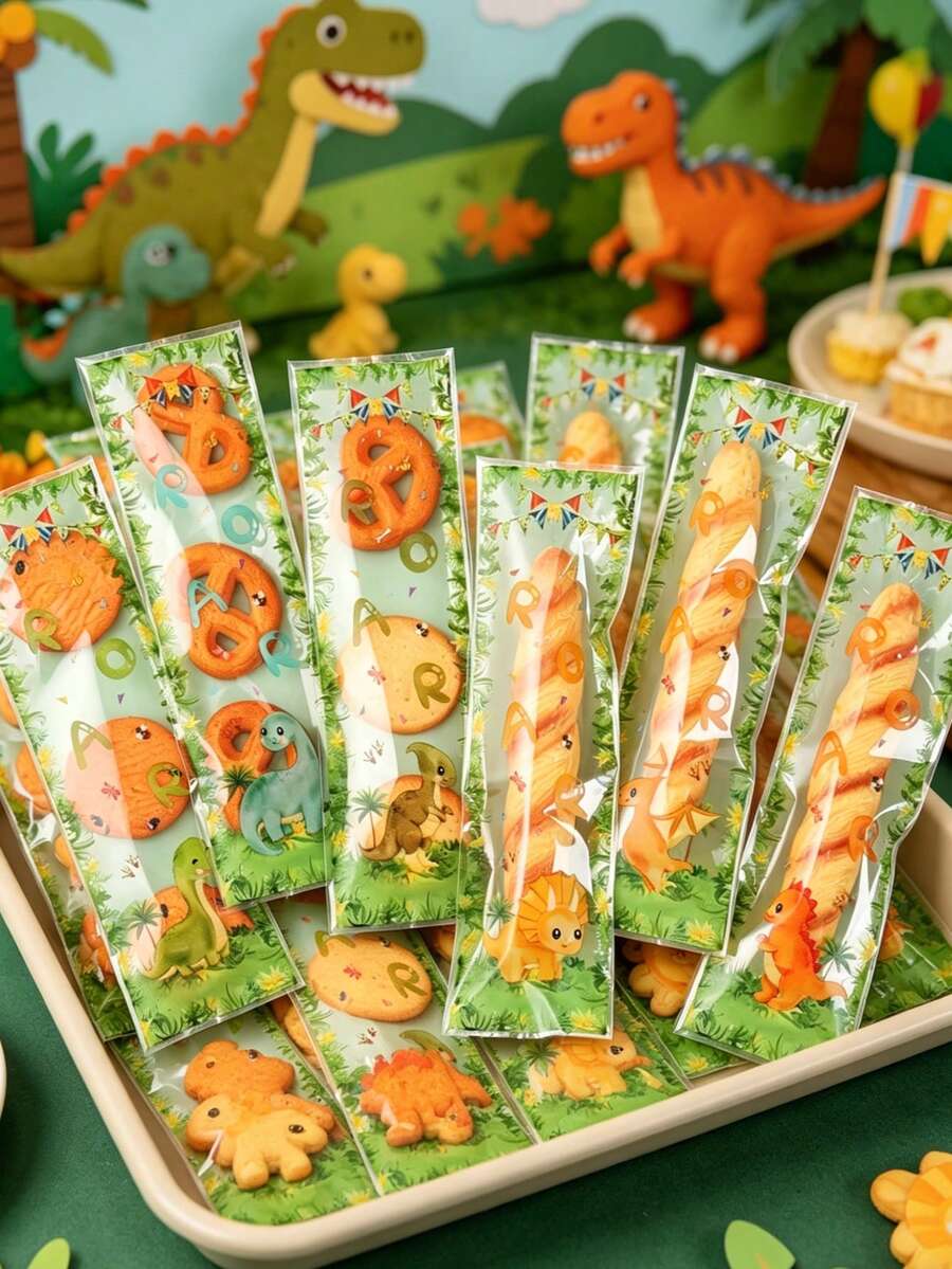 100个恐龙主题透明糖果袋、烘焙袋、恐龙主题生日派对糖果袋、咆哮礼品袋、恐龙主题派对用品、恐龙袋、小礼品袋、婴儿派对礼品包装袋、市场蜜饯山楂包装袋、透明食品包装袋、性别揭晓派对装饰、桌面装饰、烘焙饼干袋、恐龙主题生日礼物、派对礼品、毕业礼物 - 恐龍 - 查看 1