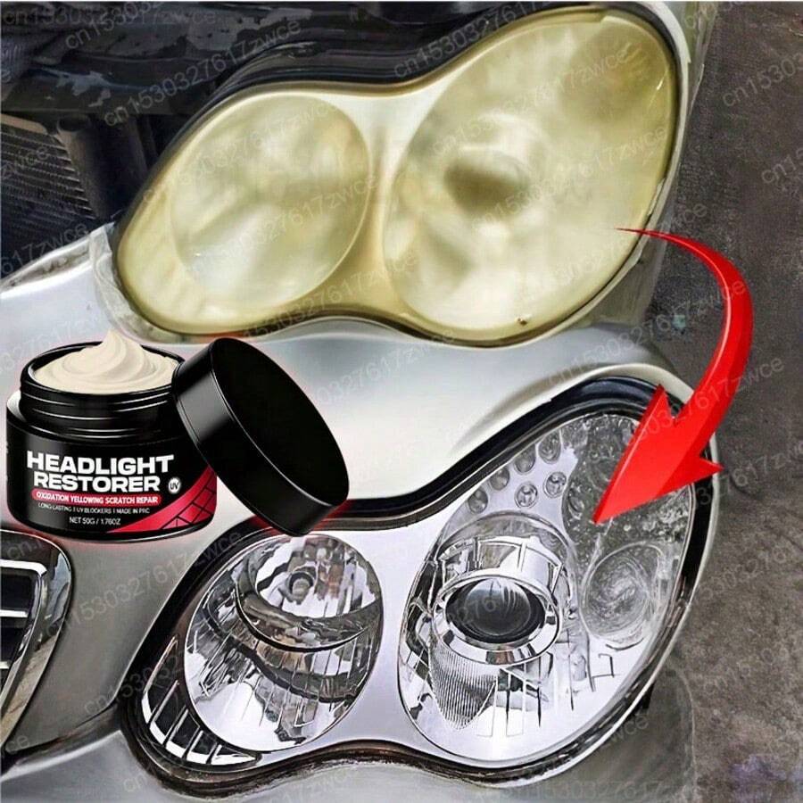 Kit de restauración de faros de coche - Removedor de arañazos, limpiador de oxidación y compuesto de pulido para restaurar el brillo y la claridad de los faros