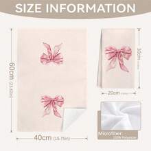 MEMNUN Conjunto de 4 panos de prato com estampa de laço rosa, 40 x 60 cm (15,75 x 23,62 pol.), em microfibra de poliéster super macia. Ideais para lavar louça, mãos e outros utensílios. Perfeitos para decoração de casa e cozinha, ideais para cozinhar, assar e limpar. Laváveis à máquina. Perfeitos para sala de jantar, cozinha, decoração e presentes. Ideais para todas as estações. - Multicolorido - Ver 5