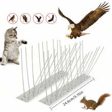 5 chiếc gai chống chim bồ câu bằng thép không gỉ, kích thước 9.84in/12.99in/19.69in, dùng để xua đuổi chim, bảo vệ ban công, vườn trên mái nhà, kèm theo dây buộc cáp miễn phí. - A - Xem 6
