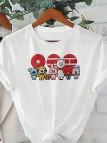 Damen T Shirt  Basic Style Komfort Fashion Must Have Neuankömmling Everyday Essential Mode Für Frauen - White - View 2