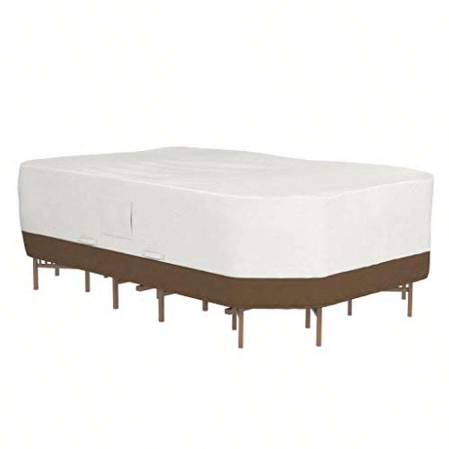 Basics Outdoor Patio Table and Chair Cover Large Beige/Tan 110"x84" - Beige Bronceado - Ver 1