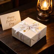 Father's Day Essential, 3 Sizes 1cm Wide Satin Ribbon With Metallic Foil, Gift Box/Party Decor DIY, Add Festive Sentiment And Love For Father - Multicolor - View 2