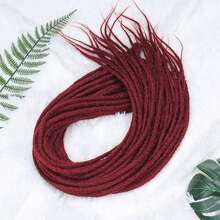 Dreadlocks Extensions, 100% Synthetic Fiber Long Straight Dreadlock Hair Extensions, Crochet Dreads For Women Men, Hip-Hop Style Hair Accessories For Daily Party Use - Burgundy - View 4