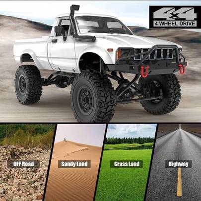 1/16 Scale 4WD Remote Control RC Car Suitable For & S - 2.4GHz Off-Road RC Truck With Throttle & Steering, All-Terrain Climbing Vehicle, Durable Plastic Body, - RC Pickup (C24-1)
