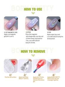 BORN PRETTY 10ml Cat Magnetic Gel Nail Polish Fresh Guava Long Lasting Soak Off UV LED Gel Suitable For And Salon Use - Multicolor - View 9