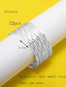 12 chiếc vòng tay trơn phẳng dành cho cha mẹ và con cái - Nhiều màu - Xem 9