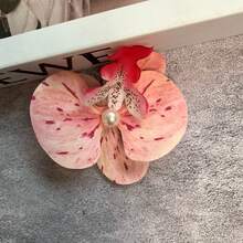5件組粉色蘭花珍珠鞋飾，3D花朵鞋扣，適用於克羅格鞋、沙灘涼鞋、拖鞋等DIY裝飾配件 - 彩色 - 查看 4