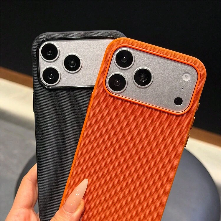 Koolife 1pc Green Textured Fabric Phone Case, Metal Independent Buttons And Camera Key, Minimalist Business PC+TPU Protective Case, Suitable For IPhone 17, 17 Pro, 17 Pro Max/16/15, Scratch-Resistant And Anti-Drop, Suitable For Daily Business Use - Green - View 5