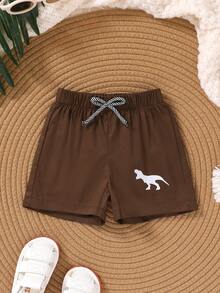 3pcs Set, Cute, Casual, Fashionable, Soft, Comfortable Toddler Boys' Dinosaur Print Drawstring Sports Shorts, Infant Clothing, Toddler Shorts, Suitable For Daily Wear, Vacation, Outdoor Activities - Nhiều màu - Xem 7