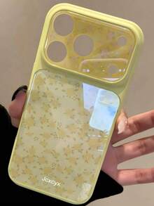 Fashionable Bright Yellow Floral Full Screen Phone Case, Suitable For IPhone 17 Pro Max, 16 Pro Max, 15 Pro Max, 14 Pro, 17, Camera Protection, Spring/Summer Large Window Back Cover - Yellow - View 5