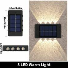 1/2件組 太陽能戶外壁燈 戶外門廊燈 LED 太陽能階梯燈 戶外高亮度太陽能甲板燈 防水太陽能樓梯燈 可壁掛或安裝於圍欄柱,適用居家裝飾與戶外裝飾 - 黑色 - 查看 17