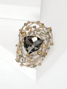 Stylish Geometric Crystal Glass Brooches For Women Unisex Rhinestone Pins Banquet Jewelry Clothing Accessories/Friends Gathering Badges New Gifts - Small Glass (4113) - View 4