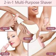 Rechargeable 2-In-1 Bikini Trimmer For Women, Waterproof Electric Facial & Body Hair Remover, Ceramic Blade, Gentle For Daily Use & Travel - 1PCS - View 8