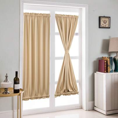 1 Peça Cortina Blackout para Porta Francesa, Cortinas de Privacidade para Janela, Cortinas Blackout Compridas de 25 x 72 Polegadas, Persianas Térmicas Isolantes para Quarto