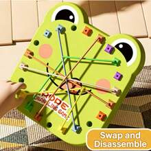 Frog/Circular Knot Puzzle Challenge Game, Montessori Educational Cognitive Jigsaw Toy, Parent-Child Interactive Logic Game With Multi-Level Difficulty, Easy Disassembly And Replacement Sensory Travel Toy, Suitable For Preschool Boys And Girls - Multicolor - View 9