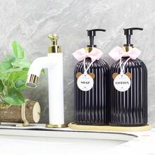 2pcs Refillable Soap And Lotion Dispenser Set, With Cute Bear Pattern Acrylic Labels, Pink Bow, And Funnel, 500ml Capacity Soap Dispenser, PET Material Soap Bottle, Stylish Bathroom & Kitchen Counter Storage Bottles, Suitable For Home, Apartment Bathroom And Kitchen Use. Fashionable And Minimalist Storage Bottles, High-Quality Kitchen Soap Dispenser, Elegant Housewarming Or Back To School Gift, Bathroom Accessories, Practical Holiday Gift - Multicolor - View 3