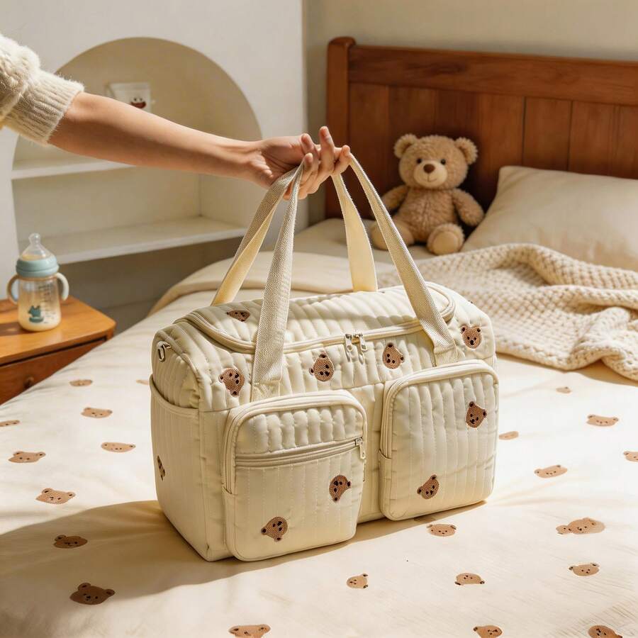 Multifunctional Diaper Bag For Pregnant Women, Available In Multiple Sizes, Suitable For Mothers' Outings, Equipped With Diaper Changing Pad, Stroller Straps, And Diaper Storage Pouch - Multicolor - View 1