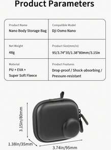 适用于 Osmo Nano Mini 的迷你便携包，迷你保护套，附赠登山扣，黑/灰两色可选，是旅行摄影、Vlog 和户外探险的理想之选，方便携带 | 全面保护 | 小巧轻便 | 附赠登山扣 - 查看 6