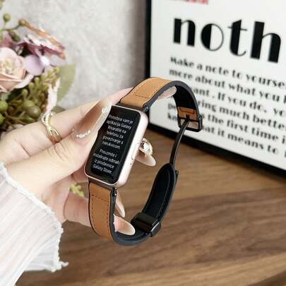 Silicone+PU Leather Strap For Samsung Galaxy Fit 3 Watch, Soft Silicone Leather Strap, Suitable For Both Men And Women, Great Gift Item