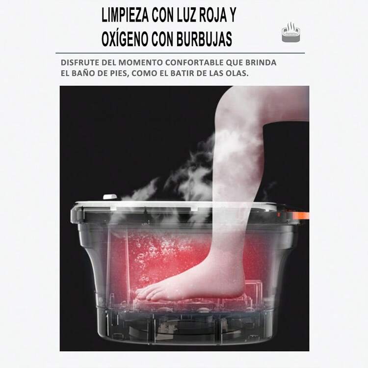 Cubo de baño de pie plegable para el hogar, lavabo de masaje de pies portátil para uso doméstico. Hecho de material plástico, especialmente diseñado para la salud, baño de pies plegable con aislamiento térmico, con rodillos de masaje y tapa para bañar los pies cansados y aliviar el estrés, cuidado de los pies en el hogar - Añade 7