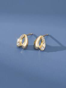 1对S925纯银极简心形耳钉，日常百搭 - 愛心 - 查看 4