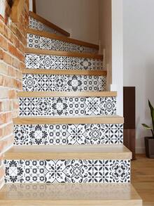SUPSTICKER 1 Rollo de Pegatina para Escalón Estilo Boho, PVC Despegable y Adhesivo Removible, 7.09x41.81in, Para Escaleras, Gabinetes, Entrada y Pared - 1 pieza - Ver 10