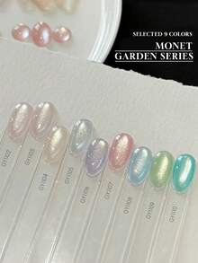 12毫升 2026季节限定闪亮彩虹花园铂金、浅蓝、绿色、裸色水晶玻璃珠美白透明浅金猫眼凝胶指甲油。美甲沙龙级持久UV灯 - 彩色 - 查看 6