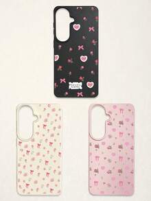 3pcs Floral, Bow, Litchi Texture Faux Leather Phone Case, Sweet, Romantic, Cute Style Print, Compatible With IPhone & Galaxy Phones ( 11, 17 Pro Max, 17 Pro, 15, 13 Pro Max), Galaxy (S24 Ultra, S25 Ultra) - Multicolor - View 55