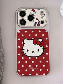 SANRIO 1件新款創意紅色波點單車Hello Kitty極簡INS韓風手機殼，適用於 17 17Pro 17ProMax 16 16Pro 16ProMax 15 15Pro 15ProMax 14ProMax 14Pro 14 13ProMax 13Pro 12ProMax 12Pro 11 11ProMax SE，時尚卡通少女風保護殼 - 彩色 - 查看 3