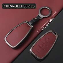 Vỏ bọc chìa khóa xe hơi kèm móc khóa cho Chevy Equinox Malibu Camaro Cruze Traverse Blazer Trax Điều khiển từ xa thông minh - Khóa da tròn - Xem 2