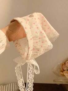 1pc Countryside Floral Headband/Headscarf Combo, Lace Head Wrap, Summer Beach French Style,Hairband,Hair Hoop Headbands Hair Accessories Head Accessories - 藍色 - 查看 11